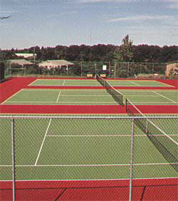 Tennis court recreational surfacing.